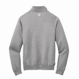 Fleece 1/4-Zip Pullover Sweatshirt | Embroidered — Grey, back view