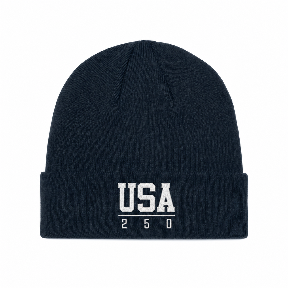 Soft Blend Beanie | Embroidered — Navy, detail view