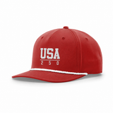 Richardson Classic Rope Cap | Embroidered — Red/White, front view