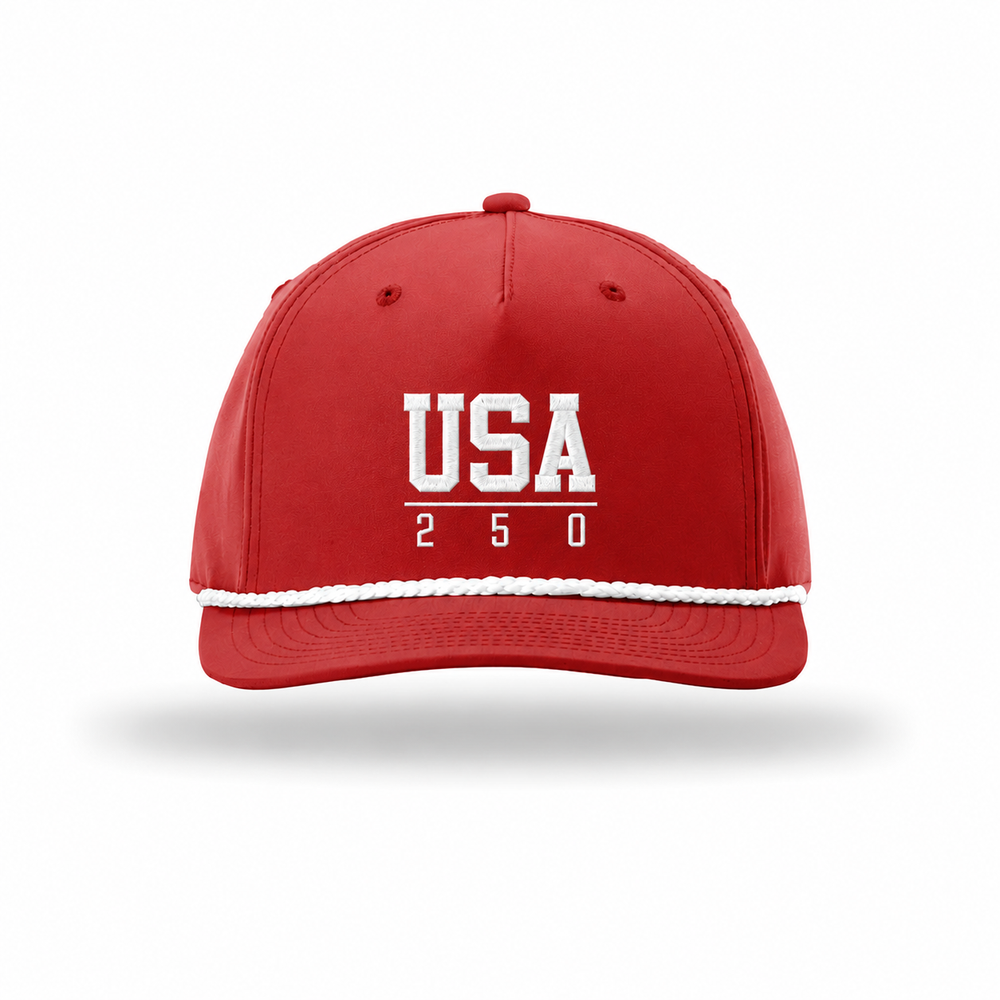 Richardson Classic Rope Cap | Embroidered — Red/White, front view