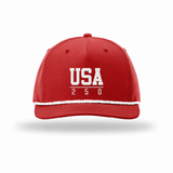 Richardson Classic Rope Cap | Embroidered — Red/White, front view