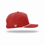 Richardson Classic Rope Cap | Embroidered — Red/White, side view