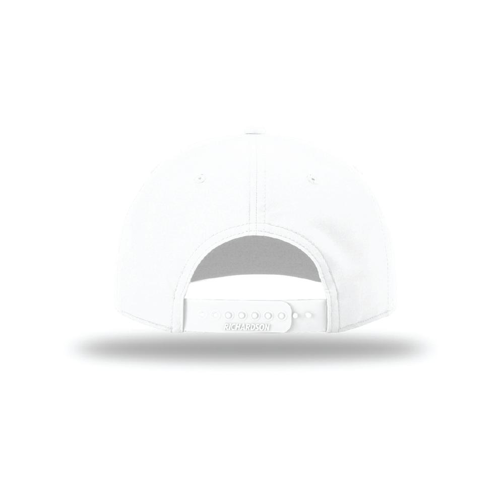 Richardson Classic Rope Cap | Embroidered — White/Navy, back view