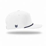 Richardson Classic Rope Cap | Embroidered — White/Navy, side view