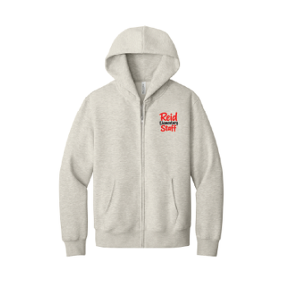 BC4739 — Vintage Heather Grey — original Reid Staff logo and individual garment view