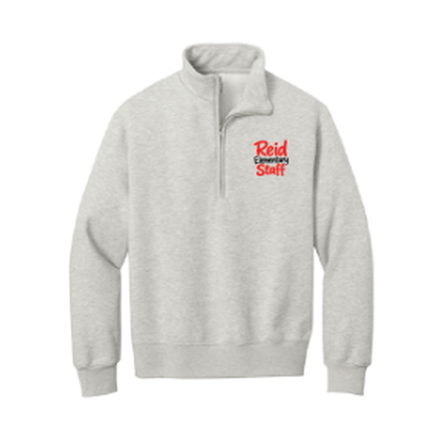 BC4740 — Vintage Heather Grey — original Reid Staff logo and individual garment view